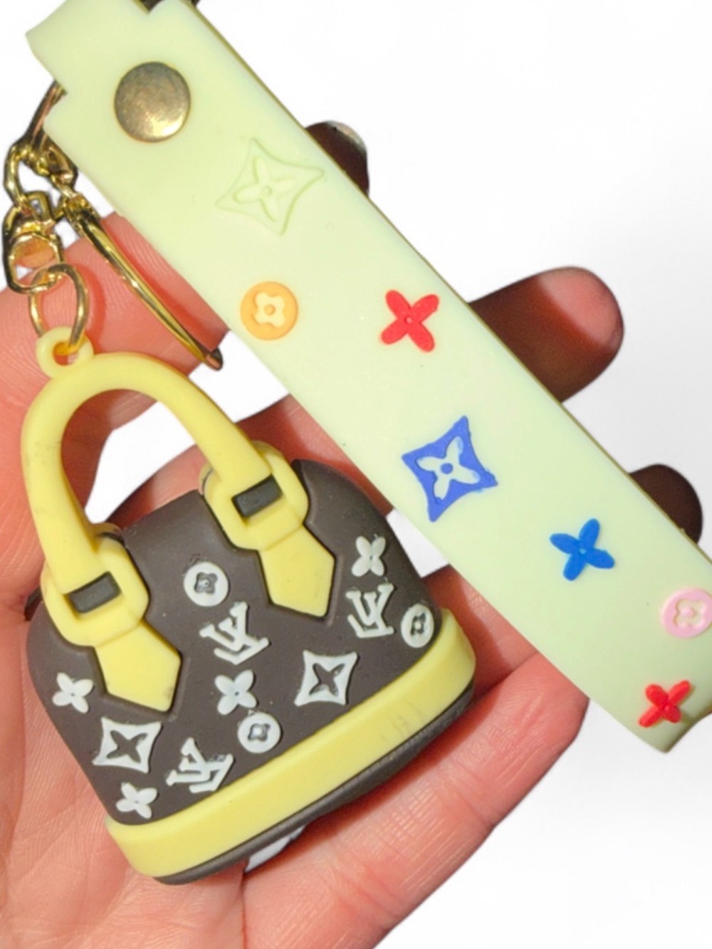 Louis Vuitton Yellow, Brown & Multicolor Monogram Bag Charm Keyring